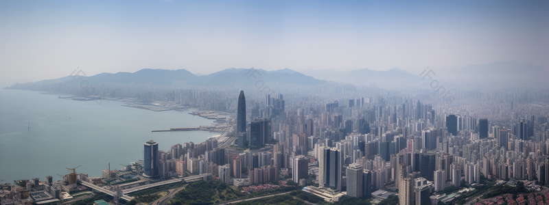 俯瞰青岛东部新城区全景海边城市背景摄影真实,高清,摄影图,摄影图片,图片大全,摄影图免费下载
